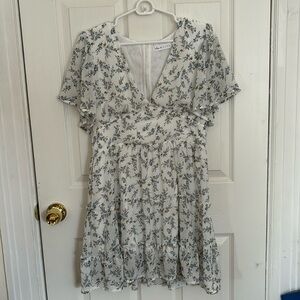 Lulu's Mini Dress with Blue Floral Print